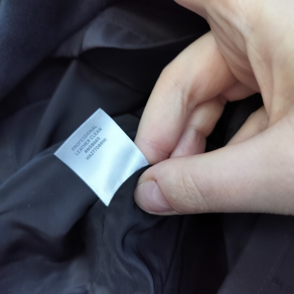 Halogen Black Lamb Skin‎ Leather A-line Skirt with Cute Stitching - Picture 6 of 7